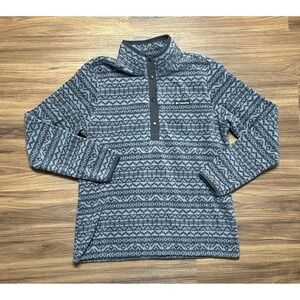 Columbia Women's Benton Springs Fleece 1/2 Snap Pullover Gray Shark Madras Sz L